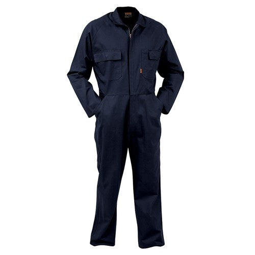 Cotton Zip Overalls - Navy