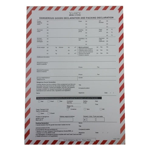 Dangerous Goods Pad