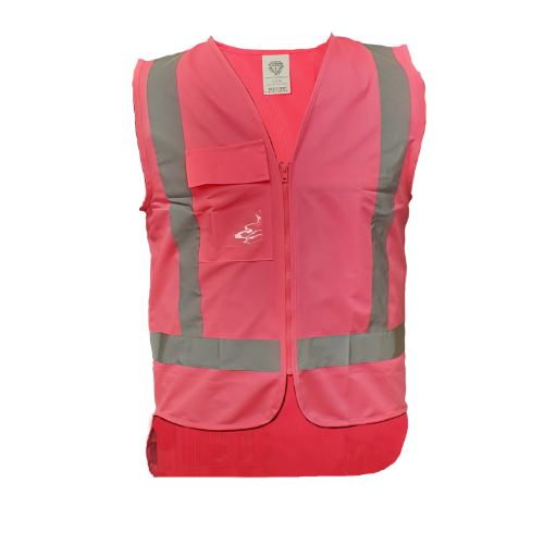 Hi Vis D/N Safety Vest - Fluoro Pink