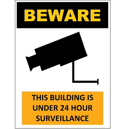 Beware Building Surveillance Camera