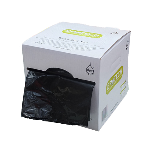 Eco Black Rubbish Bags on Roll